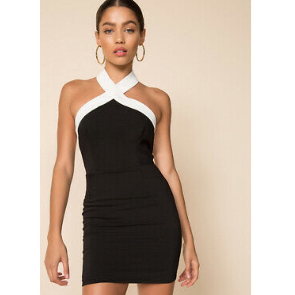 Revolve Laurien Cross Front Dress in Black